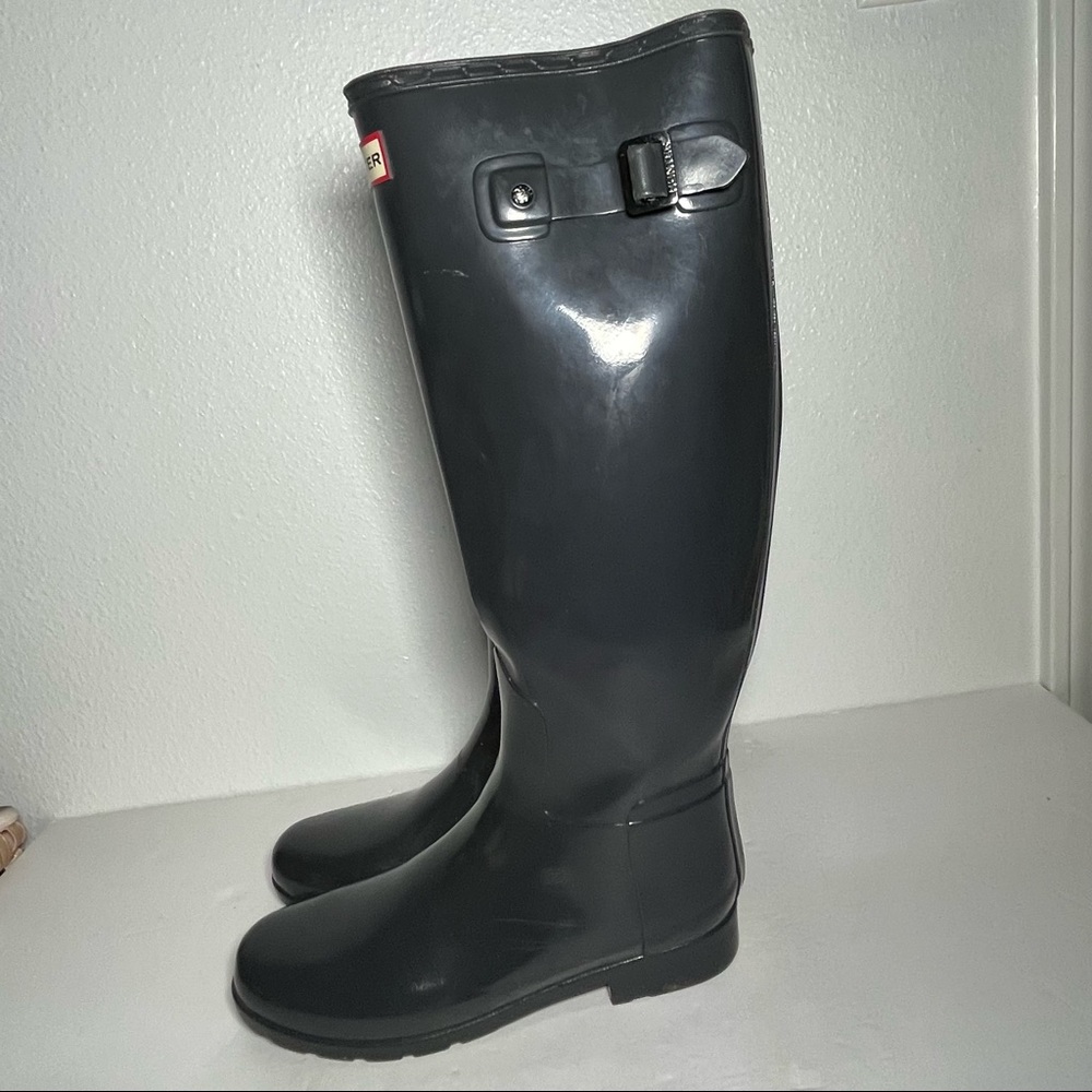 Hunter womens tall gloss boots size 8